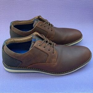 Nunn Bush Circuit Plain Toe Leather Oxfords Brown 2 -Tone Men’s 10M